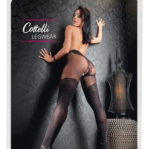 Cottelli LEGWEAR Strumpfhose Ouvert, Overknee-Look, 40/20 den, Öko-Tex zertifiziert 2