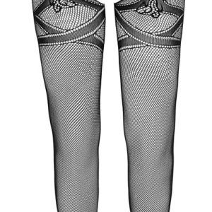 Cottelli LEGWEAR - Netzstrumpfhose ouvert mit Strumpfband L/XL