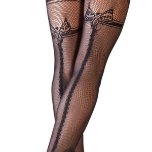 Cottelli LEGWEAR - Netzstrumpfhose ouvert mit Strumpfband L/XL