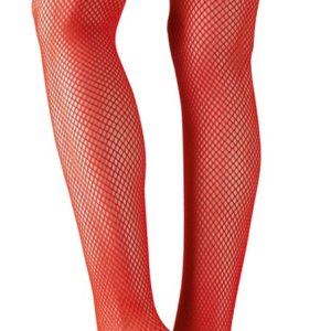 Cottelli LEGWEAR - Feuerrote Netzstrümpfe mit Silikonband XL