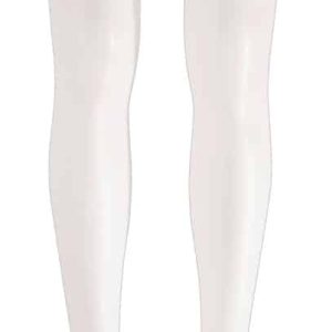 Cottelli LEGWEAR - Spitzenweiße halterlose Strümpfe (17 den) mit rutschfestem Silikonband XL