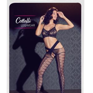 Cottelli LEGWEAR - Netzstrümpfe mit Hüfthalter S-L