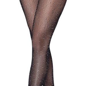 Cottelli LEGWEAR - Glitzer-Netz Straps-Strumpfhose S-L