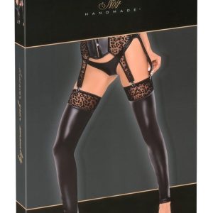 Noir Powerwetlook Stulpen Leo-S - Rutschfeste Overknees M