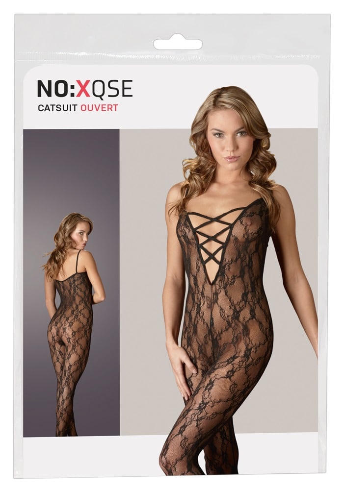 NO:XQSE Catsuit Spitze, offen im Schritt S/M