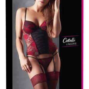 Cottelli LINGERIE Corsage-Set: Romantische Verführung Schwarz/Rot 80C/L