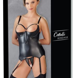 Cottelli BONDAGE - Strapshemd Bondage mit Handschlaufen und String ouvert XL