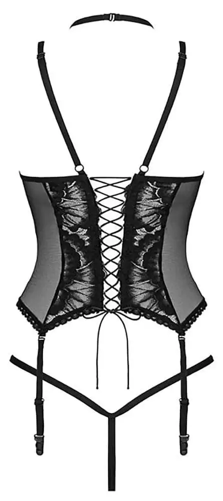 Obsessive Alessya Set - Effektspitze, Bügel-Cups, Schnürung M/L