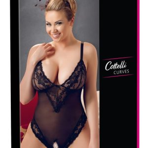 Cottelli CURVES - Body ouvert mit Blütenspitze 3XL