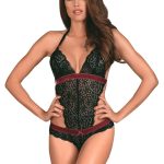 Obsessive Spitzen-Body Bordeaux Samt L/XL