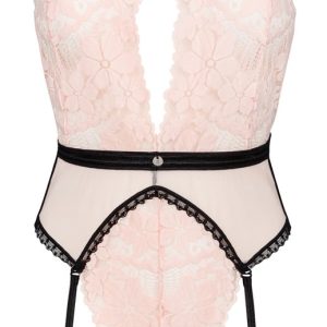 Obsessive Stringbody Lilines - Eleganter Einteiler mit Sex-Appeal Rosa/Schwarz L/XL