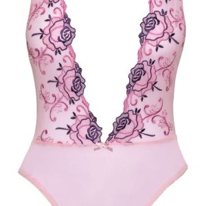 Kissable Body Stickerei - Exklusiver Style, Floralstickerei L/XL