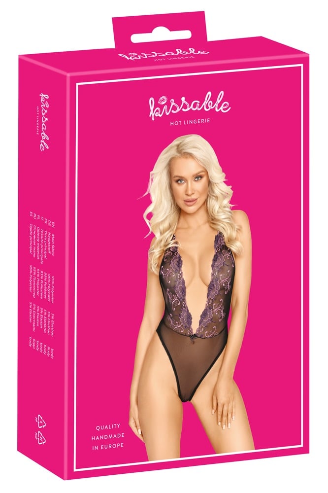 kissable Floralstickerei Body - exklusiver Style! L/XL