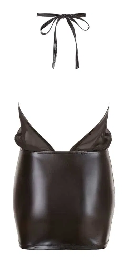 Cottelli PARTY Kleid Chiffon Wetlook - Extravagantes kleines Schwarzes M