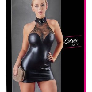 Cottelli PARTY - Wetlook Kleid mit Spitze L