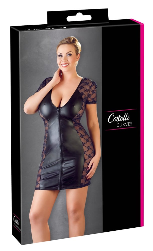 Cottelli CURVES - Reizvolles Spitzenkleid mit 2-Wege-Zip 4XL