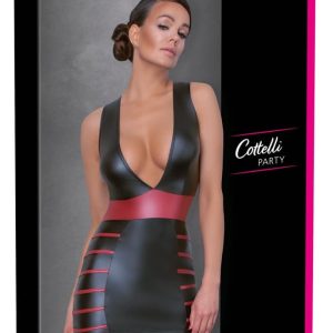 Cottelli PARTY Kurvenbetonendes Kleid, Schwarz/Rot Schwarz/Rot M