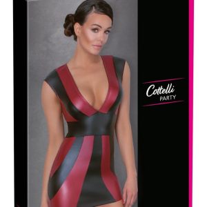 Cottelli PARTY - Streifen-Mattlook Kleid Rot/Schwarz L