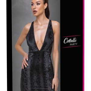 Cottelli PARTY - Schlangenhaut-Kleid Schwarz/Grau L