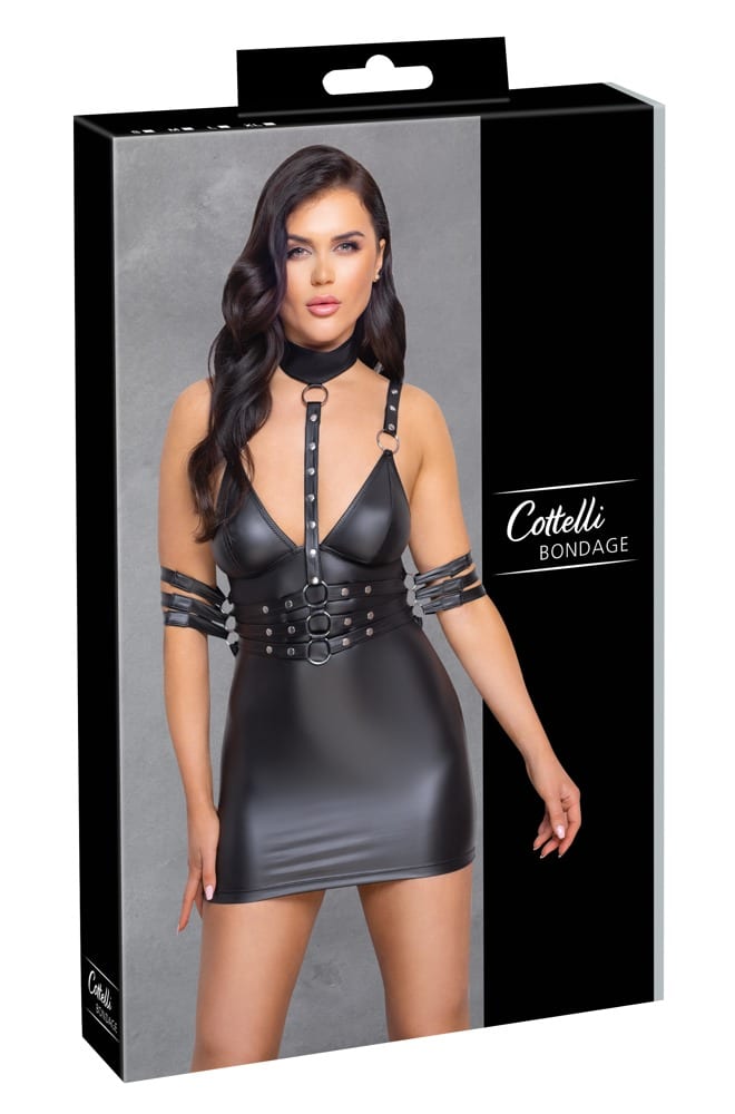 Cottelli BONDAGE - Mattlook Kleid mit Fesselriemen M