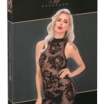 Noir Minikleid - Mondäner Floral-Samtflockprint XL