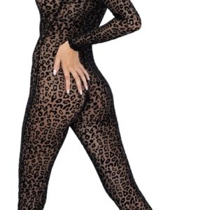 Noir Powernet Overall - Provozierend transparenter Leo-Look S