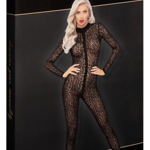 Noir Powernet Overall - Provozierend transparenter Leo-Look L