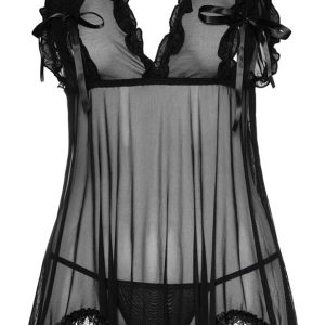 Cottelli LINGERIE - Romantisches Babydoll mit Schleifen-Cups S