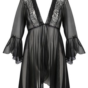 Passion Kimono Primula - Kurzer Kimono aus elastischem Powernet L/XL