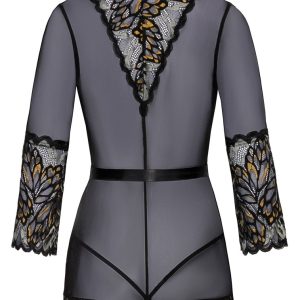 Kissable Kimono Spitze - Exklusiver Style Schwarz/Silber/Gold L/XL