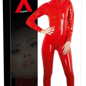 Late X Latex Catsuit - Sexy Einteiler mit Stehkragen und Reißverschluss S