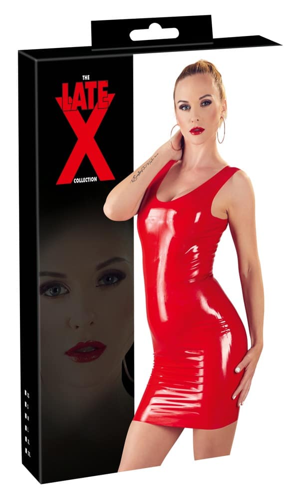 Late X Latex Minikleid - Leuchtendes Rot, Hauteng & Figurformend S