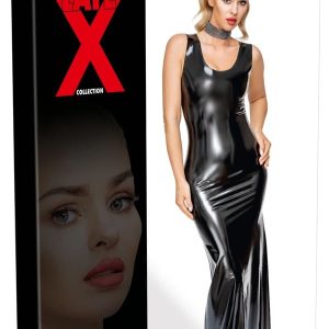 LateX Abendrobe Maxi-Länge - Tailliertes Kleid aus 0,35mm starkem Latex M