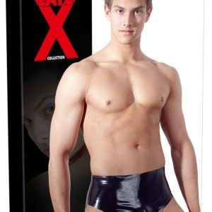 Late X Latex Herren Slip mit aufpumpbarem Anal-Plug M