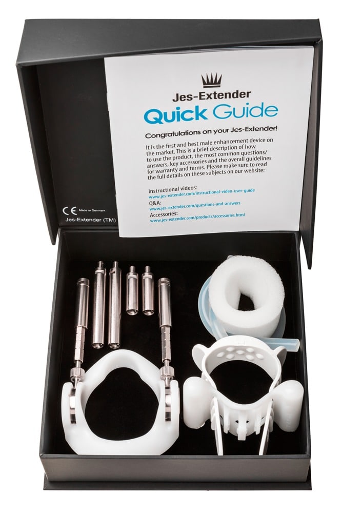 Jes-Extender Light: Penis-Expander-Set für sanfte Verlängerung Weiß/Silber