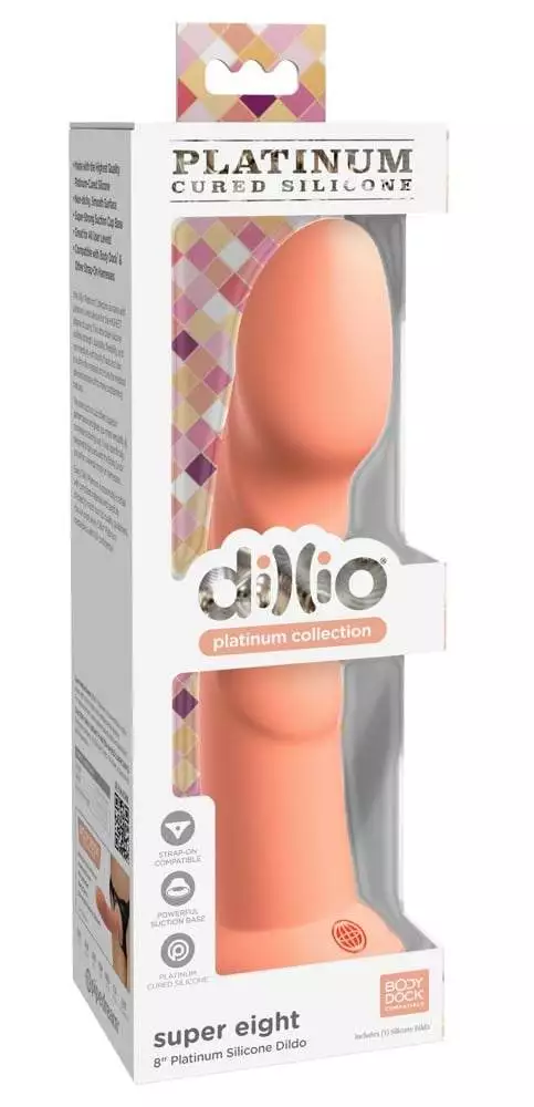 50020790000_verp Dillio Platinum Biegsamer Super Eight Dildo Peach