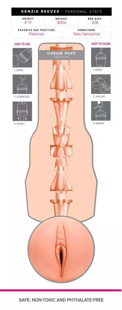 Fleshlight Kenzie Reeves Creampuff - Intensive Reizstruktur Fleshlight Kenzie Reeves Creampuff - Intensive Reizstruktur