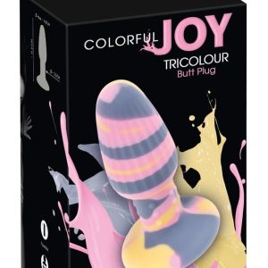 You2Toys Colorful Joy Analplug mit Saugfuß Pink/Grau/Gelb