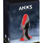 ANOS Bunter Analplug mit Saugfuß Schwarz/Rot/Grau