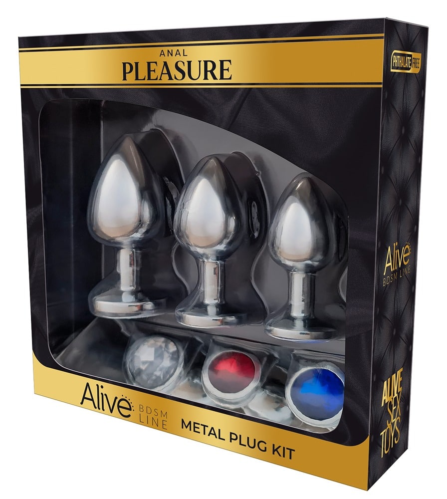 Alive Metall Plug Set - 3-teiliges Analplug-Kit