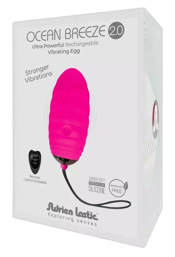 Adrien Lastic Vibro-Ei Ocean Breeze 2.0 - Wiederaufladbar, 10 Vibrationsmodi Pink/Schwarz