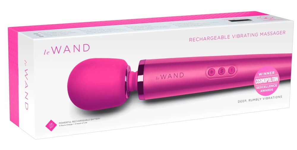 le Wand Massagestab - Großer Massagekopf, 20 Vibrationsmodi Magenta