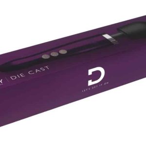 Doxy Massagestab Die Cast - Mattschwarz Gold lila