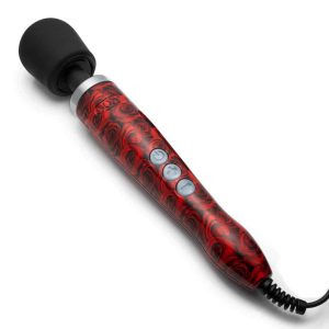 Doxy Massagestab Die Cast - Mattschwarz Gold rot