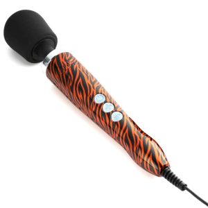 Doxy Massagestab Die Cast - Mattschwarz Gold orange