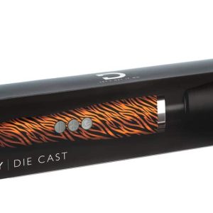 Doxy Massagestab Die Cast - Mattschwarz Gold orange