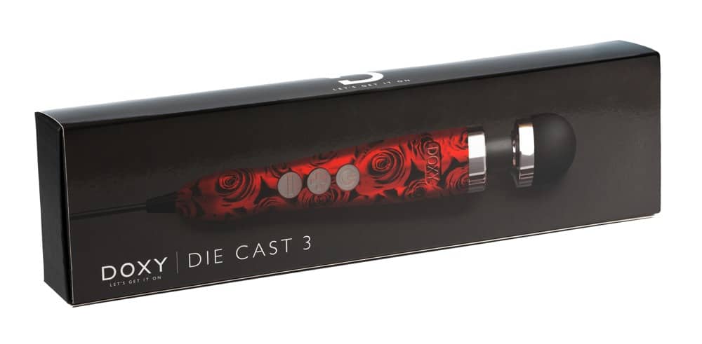 Doxy Netzgebundener Massagestab - Die Cast 3 (28cm, Ø 4,5cm) Roses