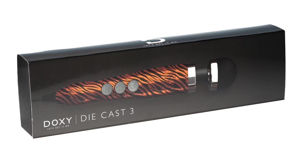 Doxy Netzgebundener Massagestab - Die Cast 3 (28cm, Ø 4,5cm) Tiger