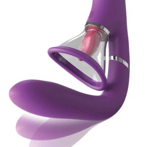 Fantasy For Her - G-Punkt-Vibrator mit Klitoris-Vibrozunge Lila/Transparent