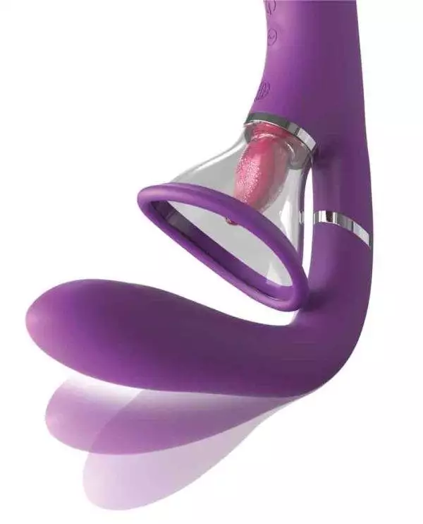 Fantasy For Her - G-Punkt-Vibrator mit Klitoris-Vibrozunge Lila/Transparent
